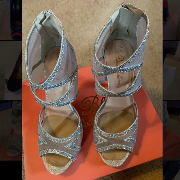 Silver Sparkle Cage Heels - Picture 4 of 4